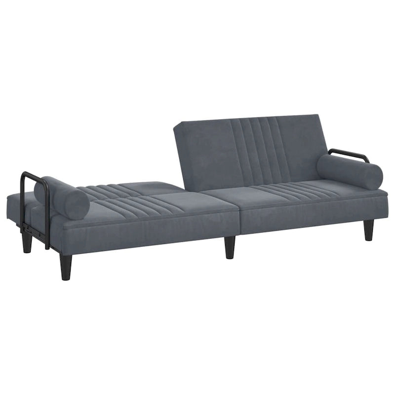 vidaXL Canapé-lit avec accoudoirs Canapé inclinable Causeuse Pliante Lit de repos Velours - 205 x 89 x 70 cm
