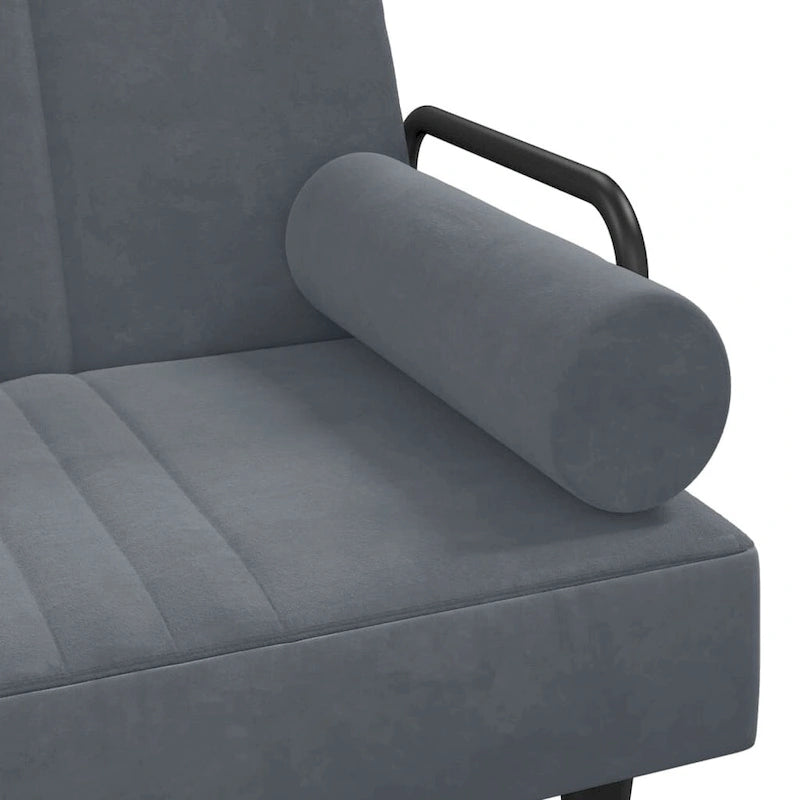 vidaXL Canapé-lit avec accoudoirs Canapé inclinable Causeuse Pliante Lit de repos Velours - 205 x 89 x 70 cm