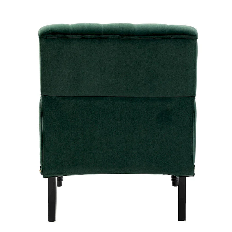 Fauteuil club capitonné Geltrude de HULALA HOME, de style transitionnel, avec pieds tournés en bois