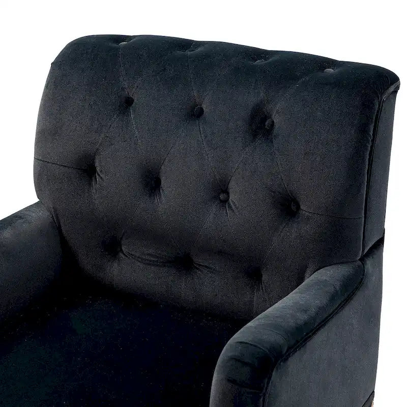Fauteuil club capitonné Geltrude de HULALA HOME, de style transitionnel, avec pieds tournés en bois