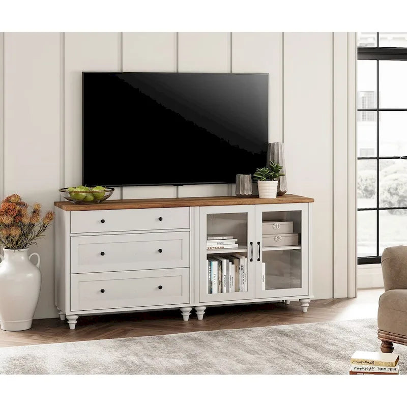 Meuble Buffet de Cuisine avec Rangement, Desserte et Vaisselier 2 en 1 - 173 cm