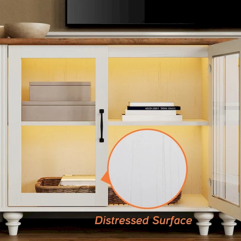Meuble Buffet de Cuisine avec Rangement, Desserte et Vaisselier 2 en 1 - 173 cm
