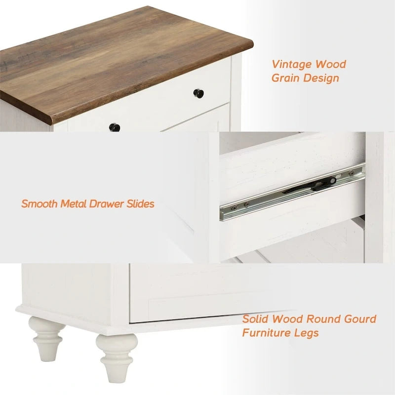 Meuble Buffet de Cuisine avec Rangement, Desserte et Vaisselier 2 en 1 - 173 cm