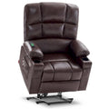 Fauteuil inclinable MCombo Medium Power Lift à double moteur avec massage et chauffage pour personnes âgées, similicuir 7679