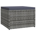vidaXL Ottoman Outdoor Footstool for Backyard Garden Poolside Poly Rattan
