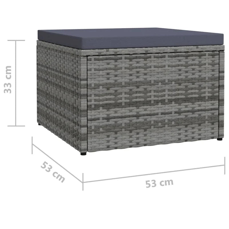 vidaXL Pouf extérieur pour jardin, bord de piscine, en polyrotin