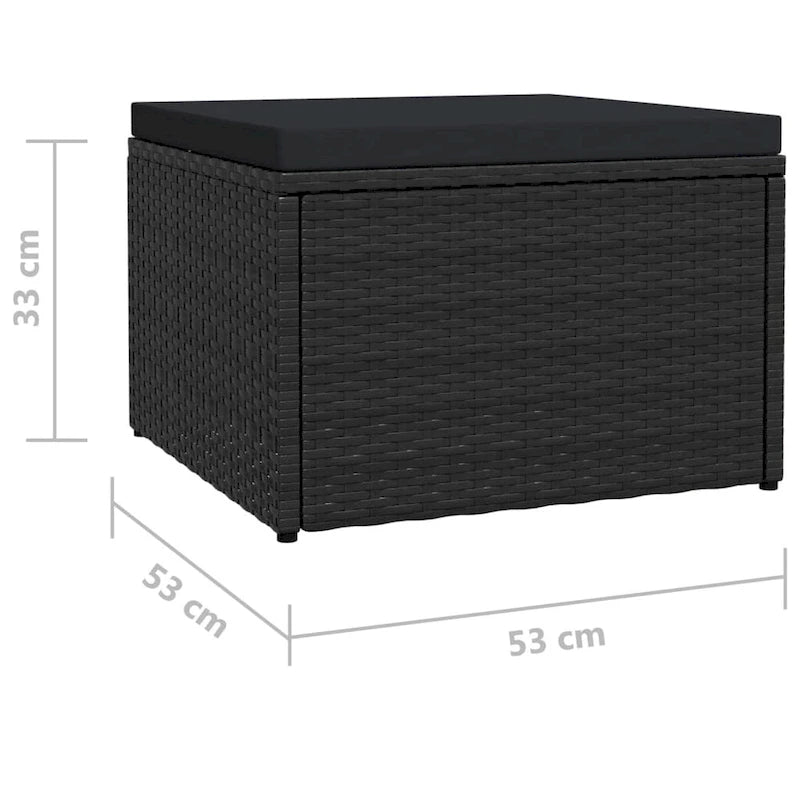 vidaXL Pouf extérieur pour jardin, bord de piscine, en polyrotin