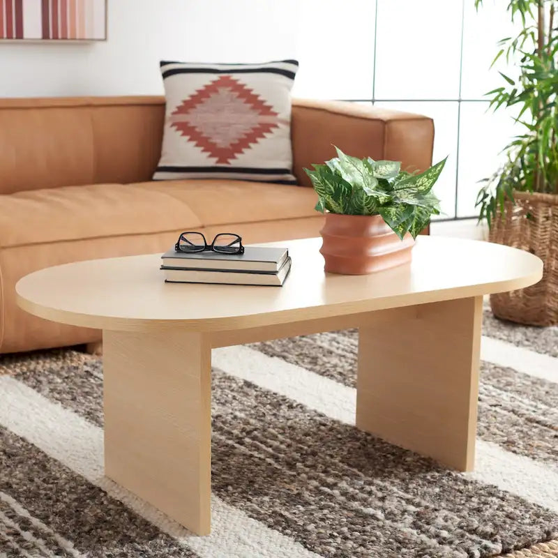 Table basse ovale moderne Gulzada de SAFAVIEH - 47 po L x 24 po P x 18 po H - 47Lx24Px18H