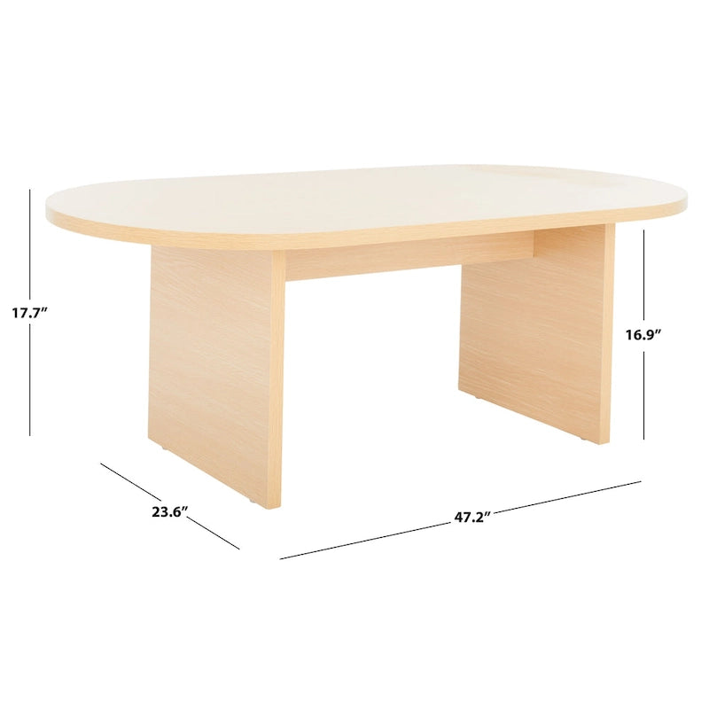 Table basse ovale moderne Gulzada de SAFAVIEH - 47 po L x 24 po P x 18 po H - 47Lx24Px18H