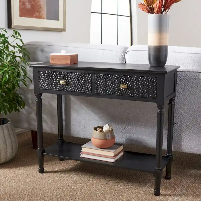 Console 2 tiroirs SAFAVIEH Salina - 35,5 L x 13 P x 29,5 H - 36Wx13Dx30H