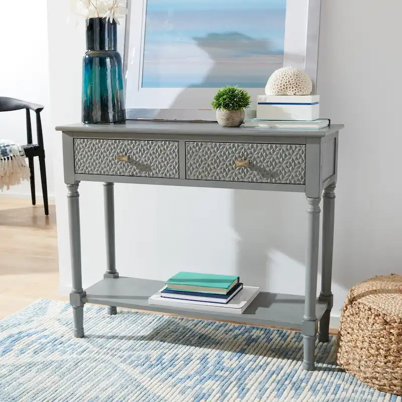 Console 2 tiroirs SAFAVIEH Salina - 35,5 L x 13 P x 29,5 H - 36Wx13Dx30H
