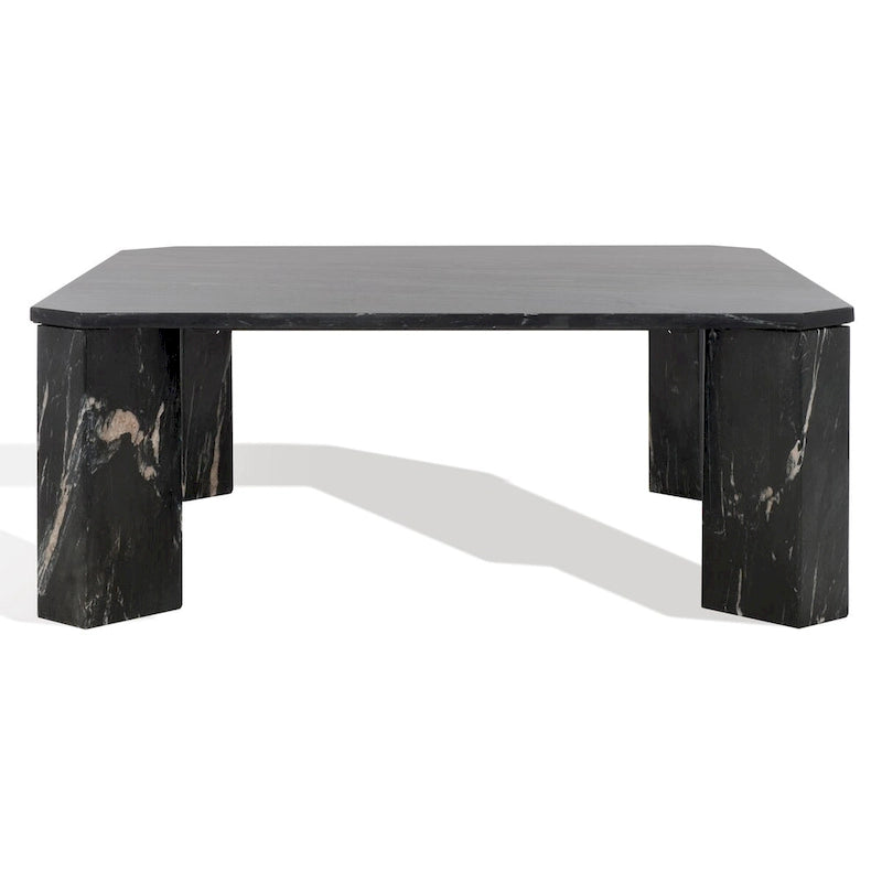 SAFAVIEH Couture Elseline Table basse carrée en marbre - 40 po L x 40 po P x 15 po H - 40Lx40Px15H