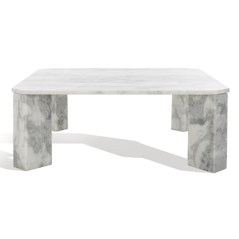 SAFAVIEH Couture Elseline Table basse carrée en marbre - 40 po L x 40 po P x 15 po H - 40Lx40Px15H