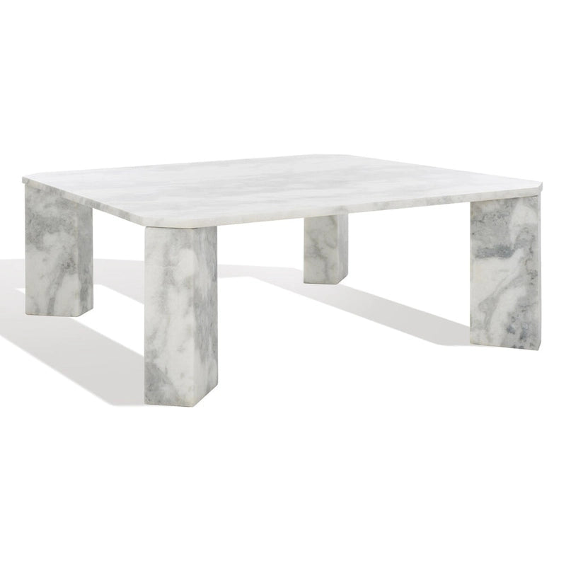 SAFAVIEH Couture Elseline Table basse carrée en marbre - 40 po L x 40 po P x 15 po H - 40Lx40Px15H