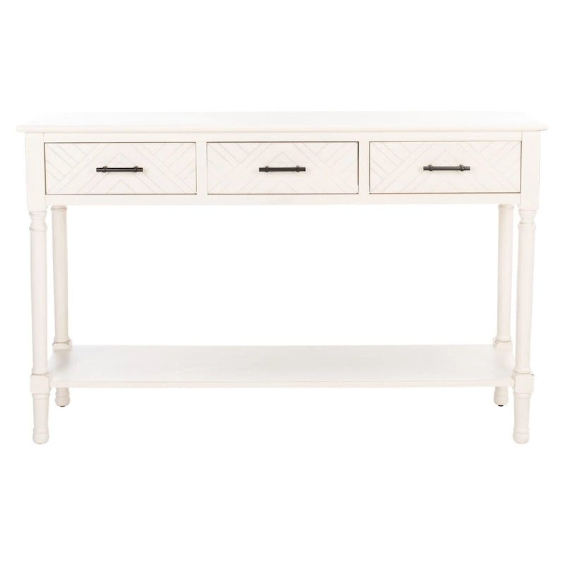 SAFAVIEH Jeanie, Console à 3 tiroirs et étagère inférieure - 47,3 L x 13 P x 29,5 H - 47Wx13Px30H