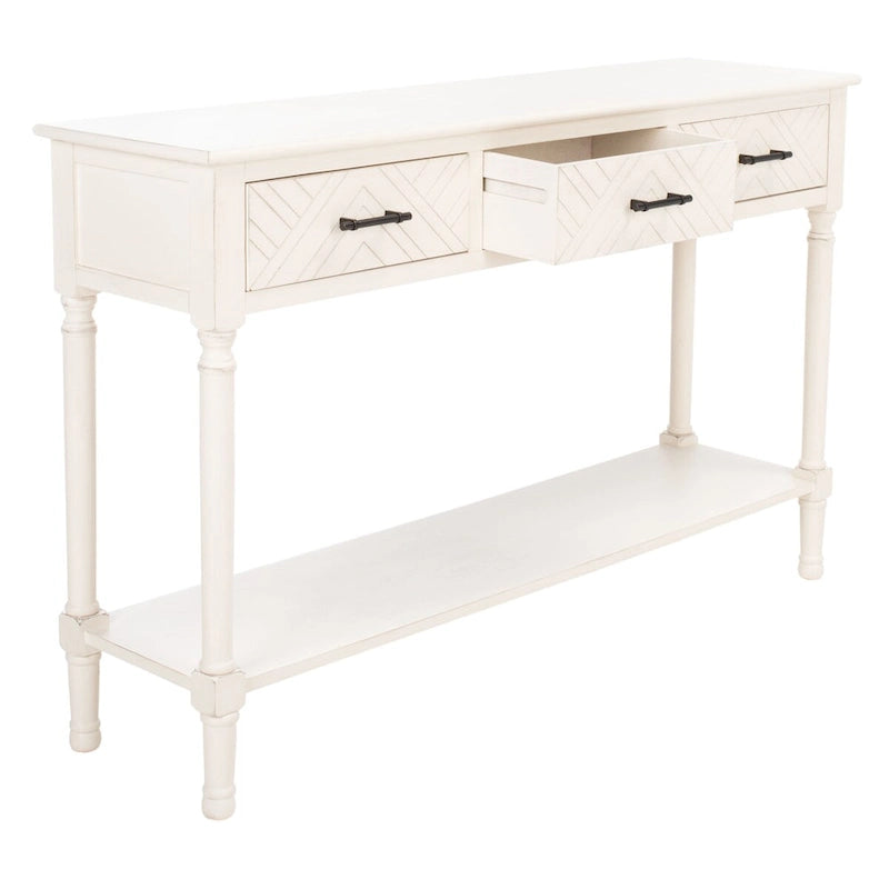 SAFAVIEH Jeanie, Console à 3 tiroirs et étagère inférieure - 47,3 L x 13 P x 29,5 H - 47Wx13Px30H