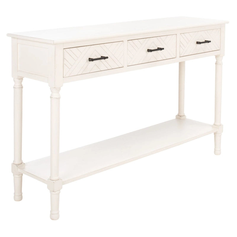 SAFAVIEH Jeanie, Console à 3 tiroirs et étagère inférieure - 47,3 L x 13 P x 29,5 H - 47Wx13Px30H