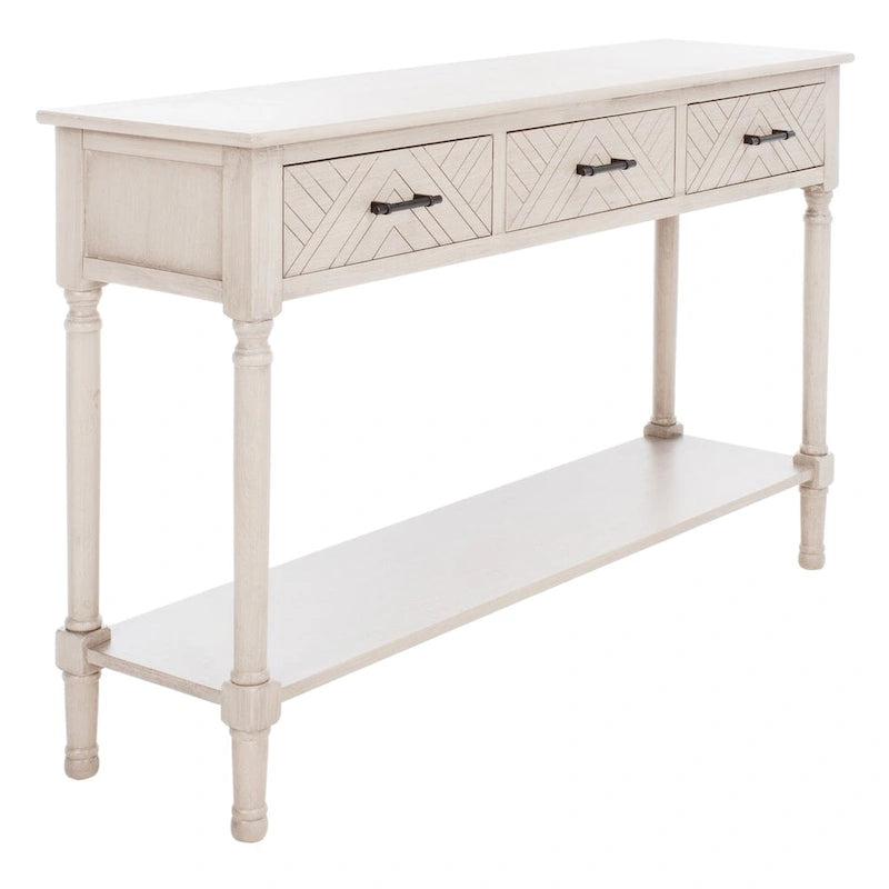 SAFAVIEH Jeanie, Console à 3 tiroirs et étagère inférieure - 47,3 L x 13 P x 29,5 H - 47Wx13Px30H