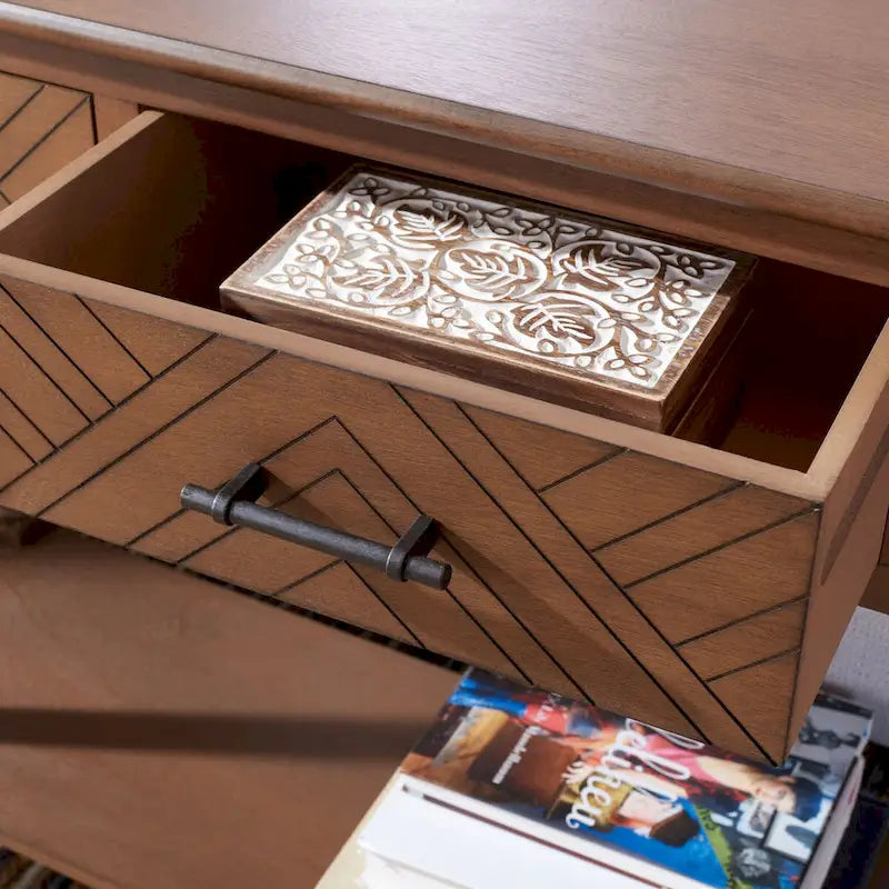 SAFAVIEH Jeanie, Console à 3 tiroirs et étagère inférieure - 47,3 L x 13 P x 29,5 H - 47Wx13Px30H