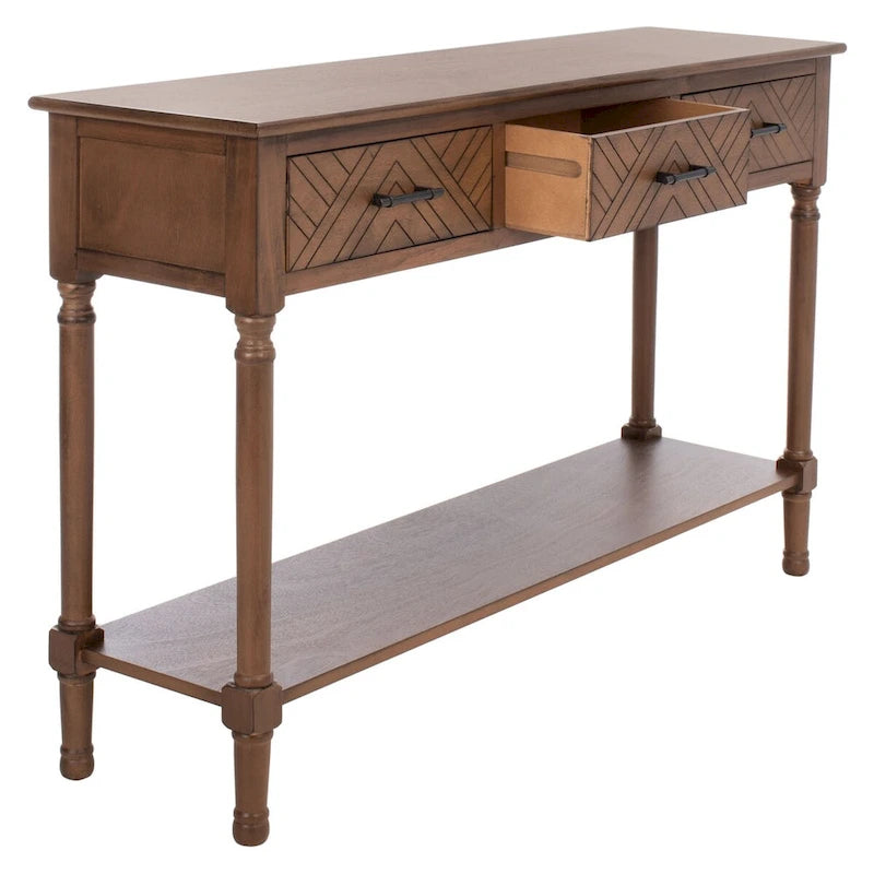 SAFAVIEH Jeanie, Console à 3 tiroirs et étagère inférieure - 47,3 L x 13 P x 29,5 H - 47Wx13Px30H