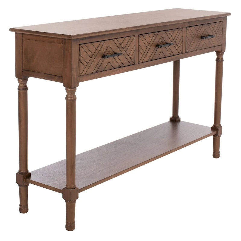 SAFAVIEH Jeanie, Console à 3 tiroirs et étagère inférieure - 47,3 L x 13 P x 29,5 H - 47Wx13Px30H