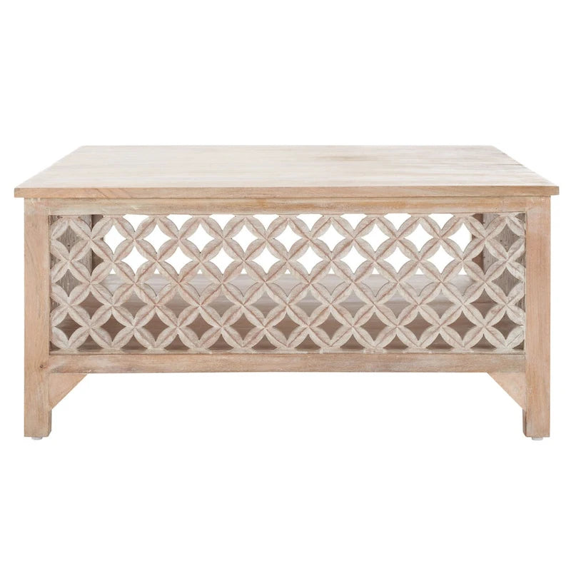 Table basse à étagère unique carrée Bernardina SAFAVIEH - 34 L x 34 P x 16 H - 34Lx34Px16H
