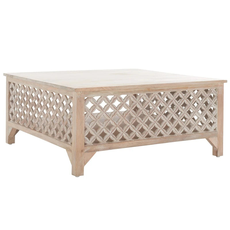 Table basse à étagère unique carrée Bernardina SAFAVIEH - 34 L x 34 P x 16 H - 34Lx34Px16H