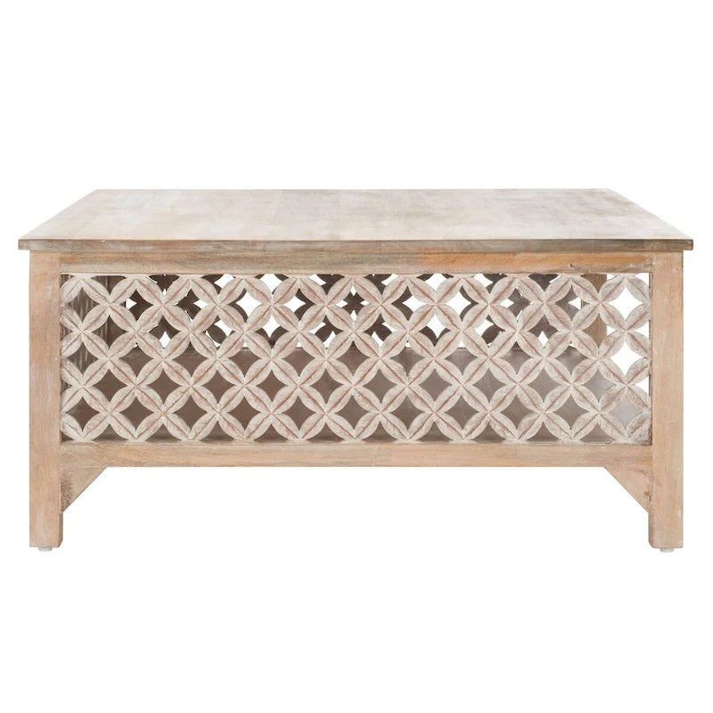 Table basse à étagère unique carrée Bernardina SAFAVIEH - 34 L x 34 P x 16 H - 34Lx34Px16H