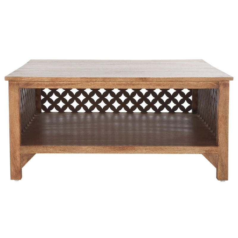 Table basse à étagère unique carrée Bernardina SAFAVIEH - 34 L x 34 P x 16 H - 34Lx34Px16H