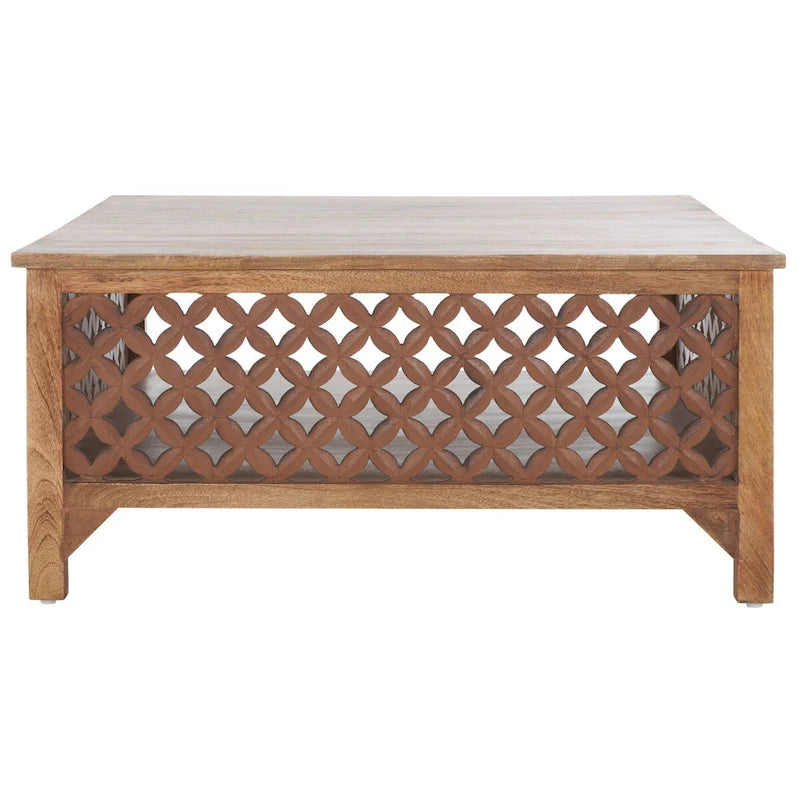 Table basse à étagère unique carrée Bernardina SAFAVIEH - 34 L x 34 P x 16 H - 34Lx34Px16H
