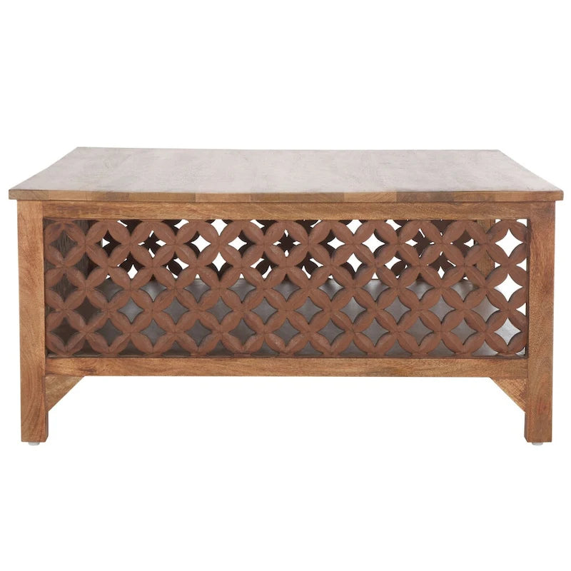 Table basse à étagère unique carrée Bernardina SAFAVIEH - 34 L x 34 P x 16 H - 34Lx34Px16H