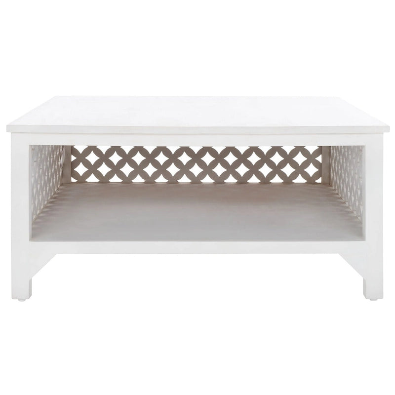Table basse à étagère unique carrée Bernardina SAFAVIEH - 34 L x 34 P x 16 H - 34Lx34Px16H
