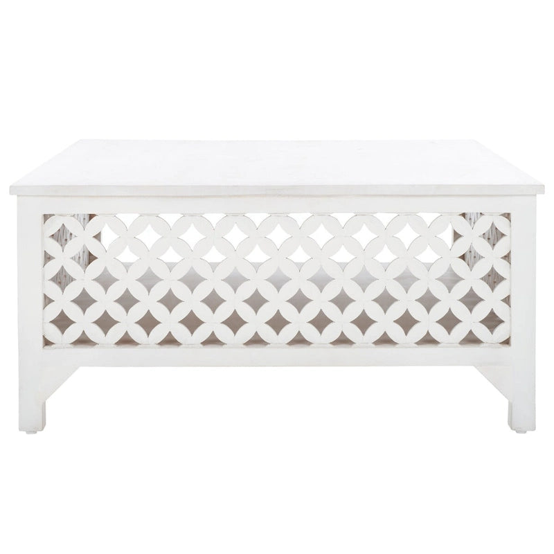Table basse à étagère unique carrée Bernardina SAFAVIEH - 34 L x 34 P x 16 H - 34Lx34Px16H