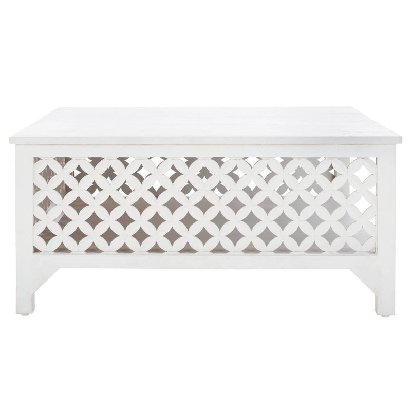 Table basse à étagère unique carrée Bernardina SAFAVIEH - 34 L x 34 P x 16 H - 34Lx34Px16H