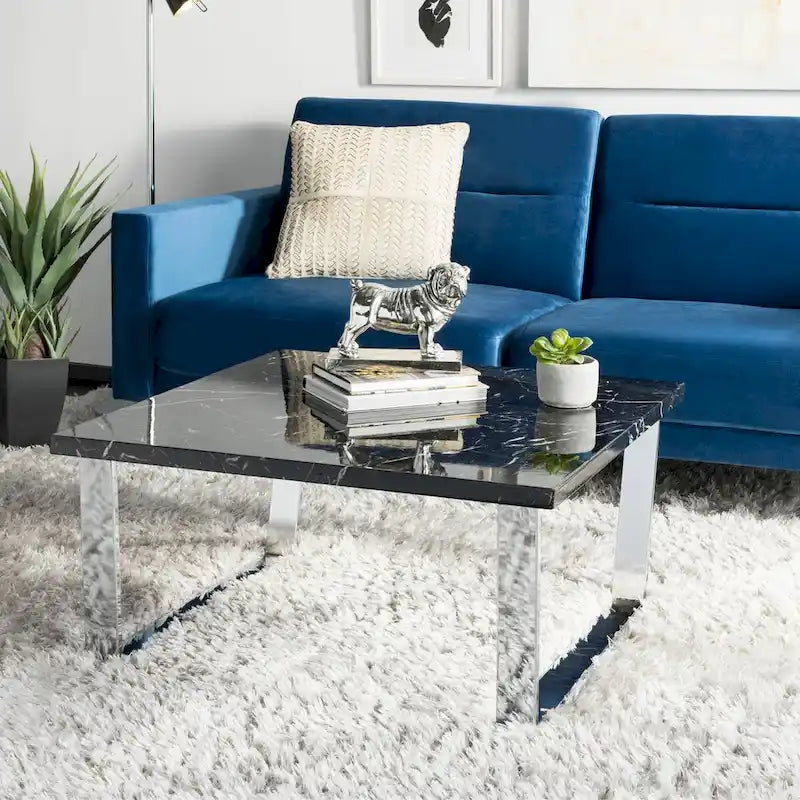 Table basse carrée SAFAVIEH Bea noire/laiton - 80 x 80 x 40 cm - 32L x 32P x 16H