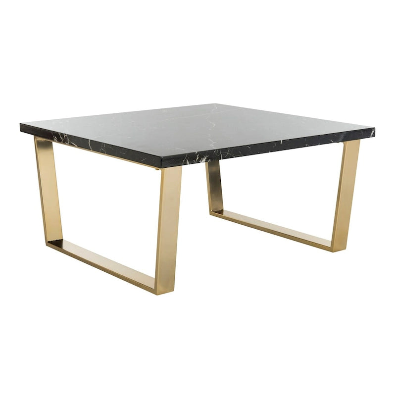 Table basse carrée SAFAVIEH Bea noire/laiton - 80 x 80 x 40 cm - 32L x 32P x 16H