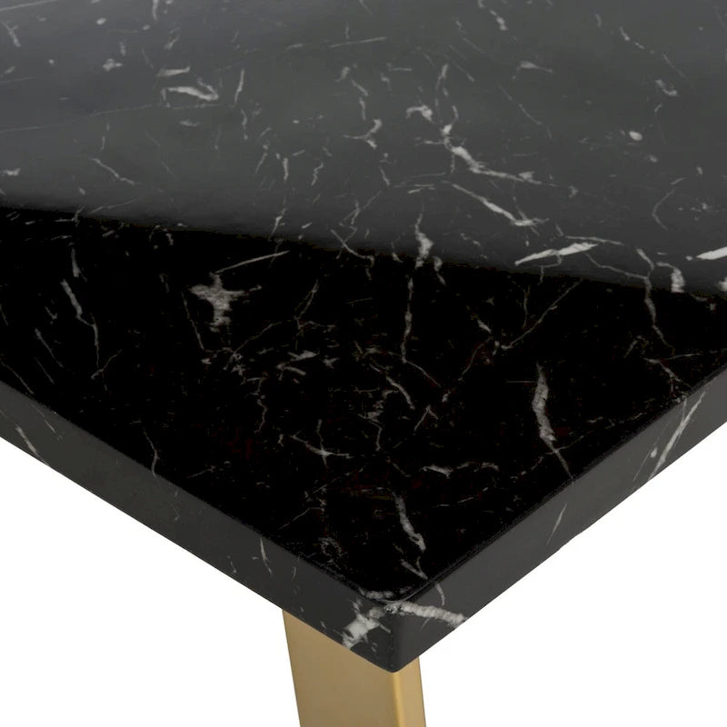 Table basse carrée SAFAVIEH Bea noire/laiton - 80 x 80 x 40 cm - 32L x 32P x 16H