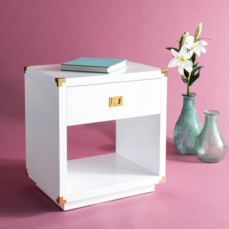 Table d'appoint en laque Gilberte SAFAVIEH Couture - 61 cm L x 46 cm P x 66 cm H - 61Lx46Px66H