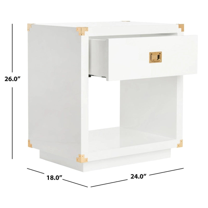 Table d'appoint en laque Gilberte SAFAVIEH Couture - 61 cm L x 46 cm P x 66 cm H - 61Lx46Px66H