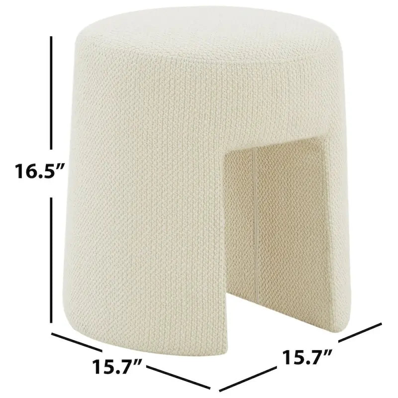 SAFAVIEH Couture Muire Pouf Rembourré Ivoire
