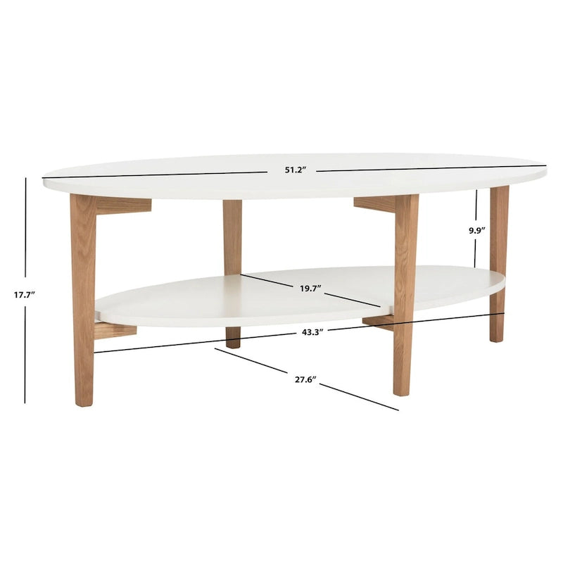 Table basse ovale Melodie Mid-Century SAFAVIEH - 51,2 x 27,6 x 17,7 - 51L x 28P x 18H