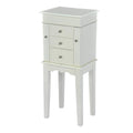 Antique White Jewelry Armoire Cabinet Organizer - N/A