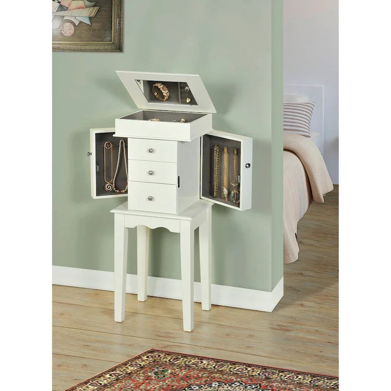 Armoire à bijoux antique blanc - N/A