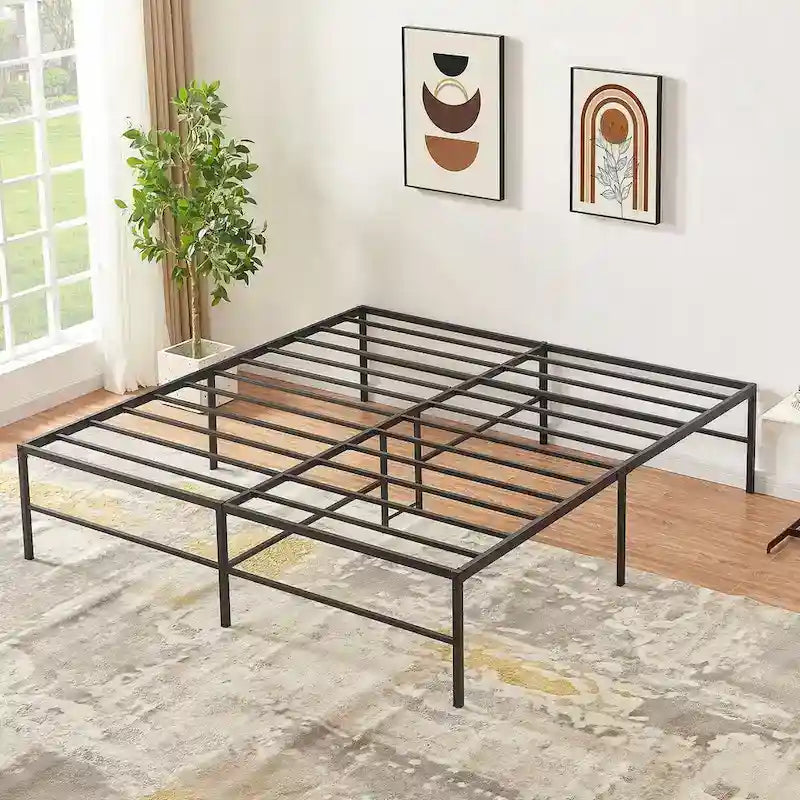 Cadre de lit plateforme en métal King Size de 46 cm avec lattes en acier