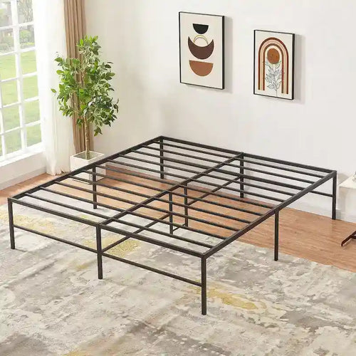 Cadre de lit plateforme en métal King Size de 46 cm avec lattes en acier
