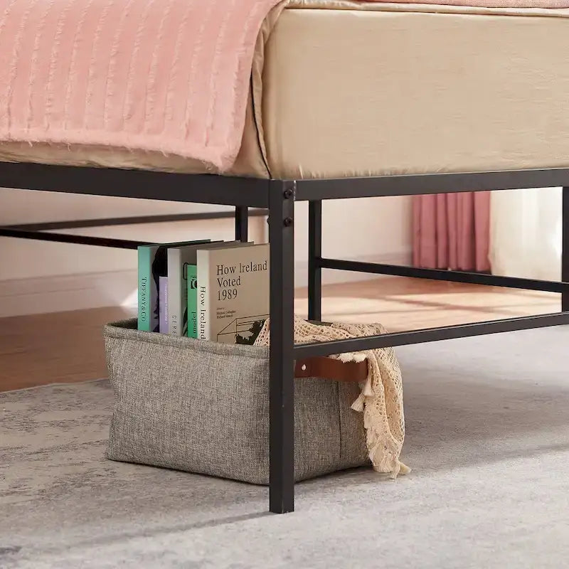 Cadre de lit plateforme en métal King Size de 46 cm avec lattes en acier