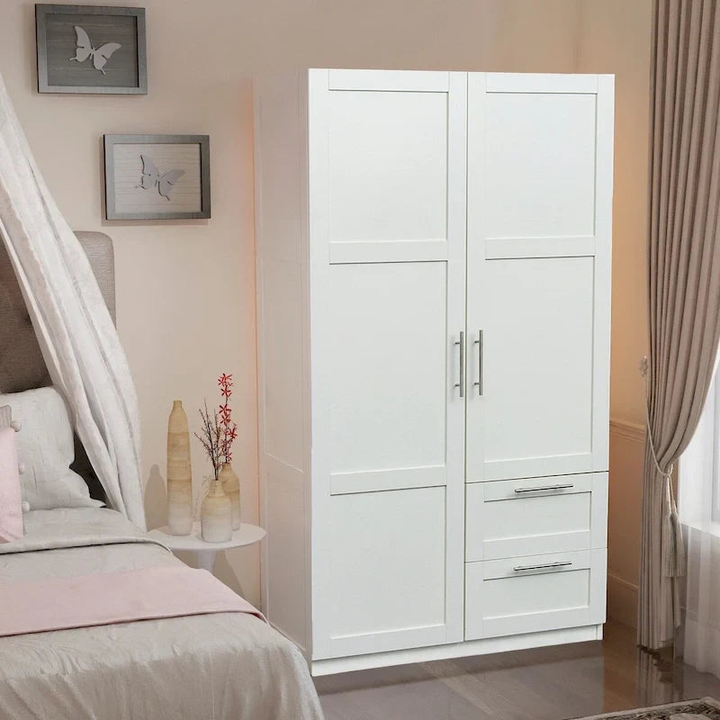 Grande armoire avec 2 tiroirs et 5 espaces de rangement