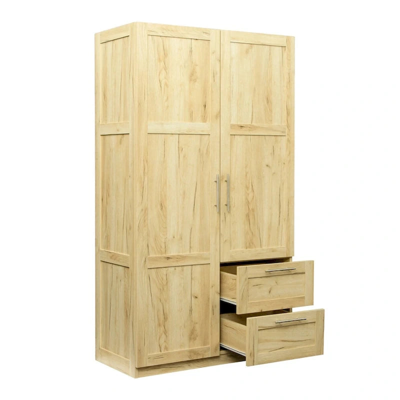 Grande armoire avec 2 tiroirs et 5 espaces de rangement