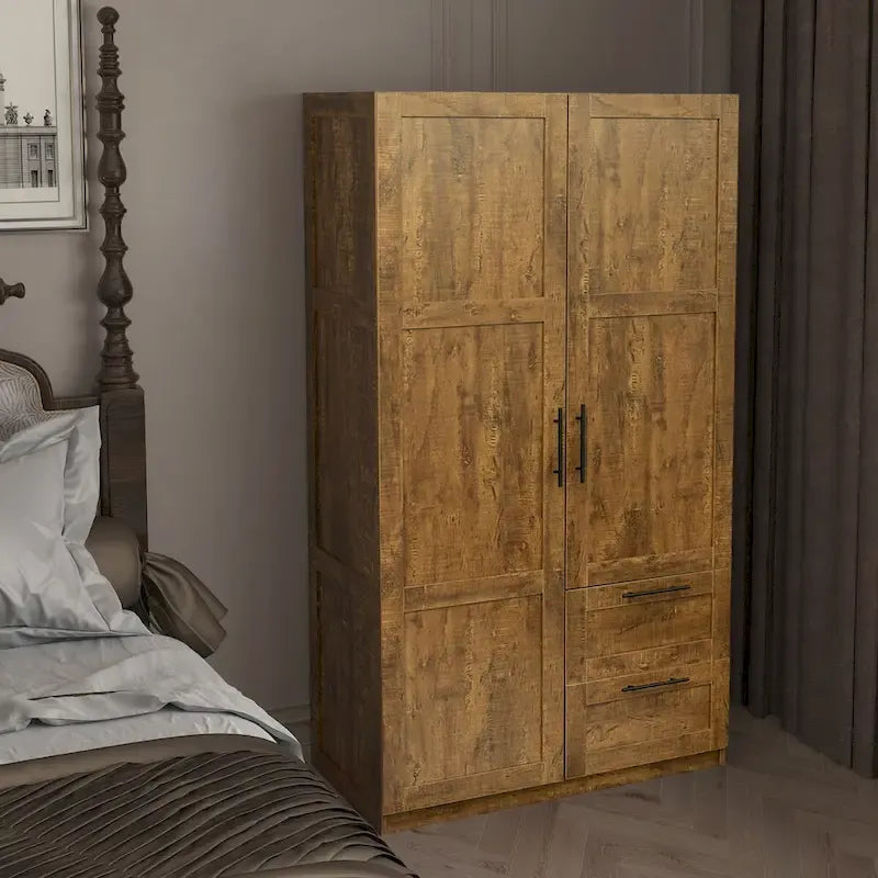 Grande armoire avec 2 tiroirs et 5 espaces de rangement
