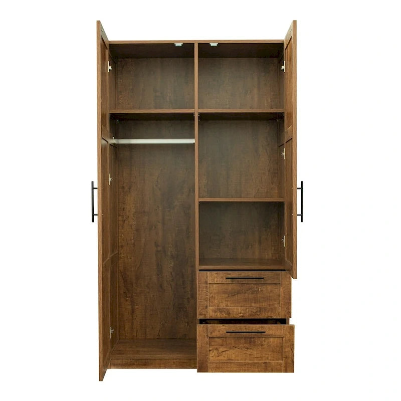 Grande armoire avec 2 tiroirs et 5 espaces de rangement